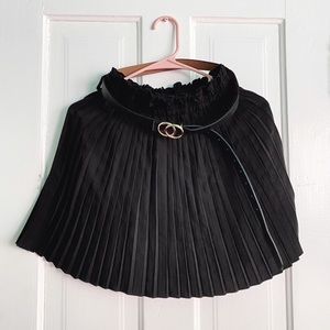 Black Pleated Mini Skirt